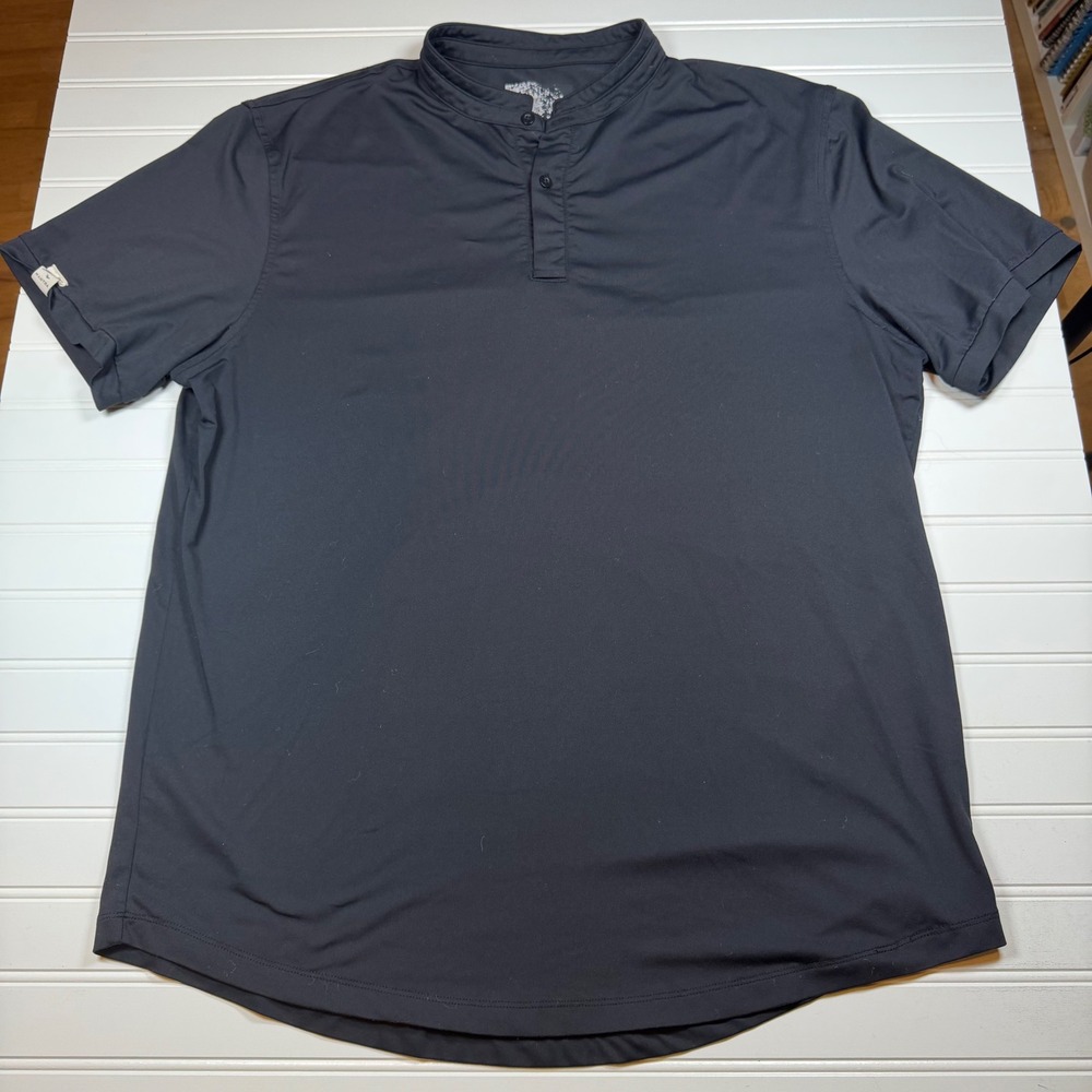Mantra Catalyst Polo Mens XL Black Mandarin Collar Recycled Stretch Shirt